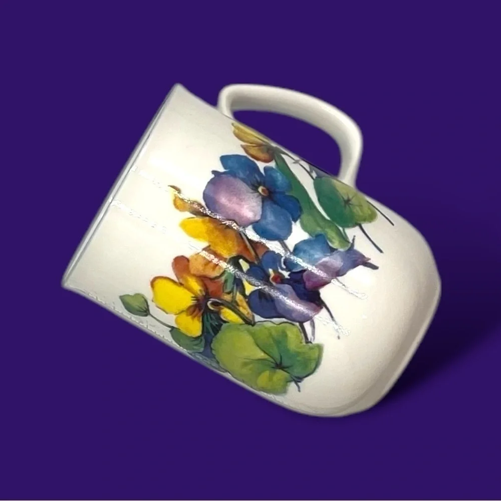 Ann Anderson Studio Rose of England Pansy Teacup Bone China